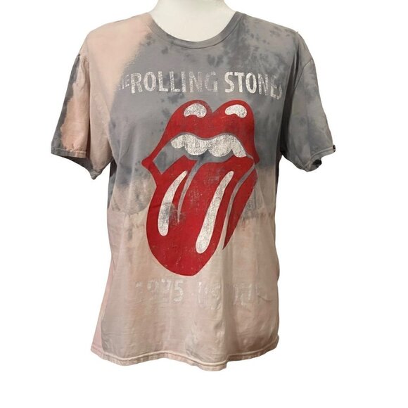 Rolling Stones Women's Tie-Dye Graphic T-Shirt Size 1975 Tour Size Large - Picture 1 of 9
